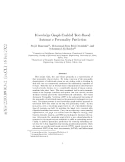 Knowledge Graph-Enabled Text-Based Automatic Personality Prediction