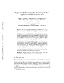 Progressive Subsampling for Oversampled Data - Application to
  Quantitative MRI