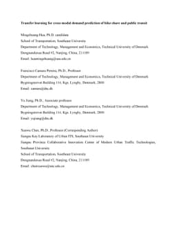 Transfer learning for cross-modal demand prediction of bike-share and
  public transit