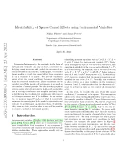Identifiability of Sparse Causal Effects using Instrumental Variables