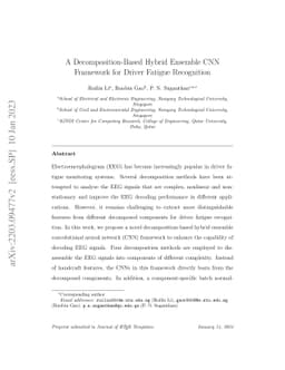 A Decomposition-Based Hybrid Ensemble CNN Framework for Driver Fatigue
  Recognition