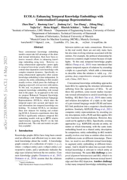 ECOLA: Enhanced Temporal Knowledge Embeddings with Contextualized
  Language Representations