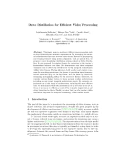 Delta Distillation for Efficient Video Processing