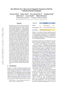 Dim Wihl Gat Tun: The Case for Linguistic Expertise in NLP for
  Underdocumented Languages