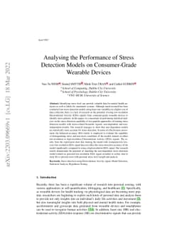 Analysing the Performance of Stress Detection Models on Consumer-Grade
  Wearable Devices