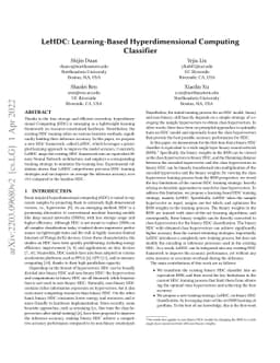 LeHDC: Learning-Based Hyperdimensional Computing Classifier