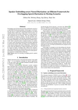 Speaker Embedding-aware Neural Diarization: an Efficient Framework for
  Overlapping Speech Diarization in Meeting Scenarios