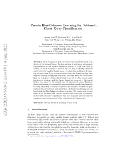 Pseudo Bias-Balanced Learning for Debiased Chest X-ray Classification