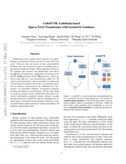 CodedVTR: Codebook-based Sparse Voxel Transformer with Geometric
  Guidance
