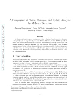 A Comparison of Static, Dynamic, and Hybrid Analysis for Malware
  Detection