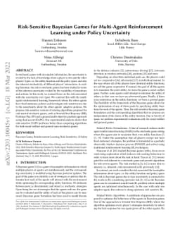 Risk-Sensitive Bayesian Games for Multi-Agent Reinforcement Learning
  under Policy Uncertainty