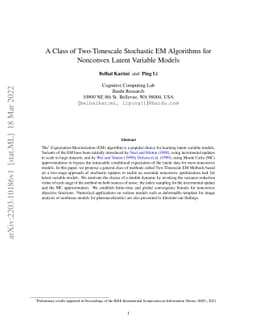 A Class of Two-Timescale Stochastic EM Algorithms for Nonconvex Latent
  Variable Models