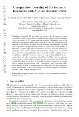 Unsupervised Learning of 3D Semantic Keypoints with Mutual
  Reconstruction