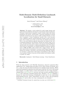 Multi-Domain Multi-Definition Landmark Localization for Small Datasets