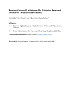 TreatmentEstimatoR: a Dashboard for Estimating Treatment Effects from
  Observational Health Data