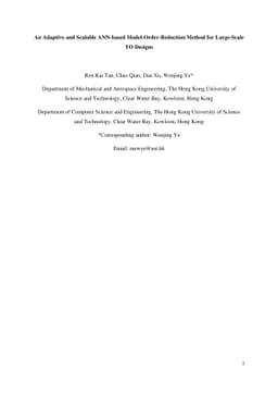An Adaptive and Scalable ANN-based Model-Order-Reduction Method for
  Large-Scale TO Designs