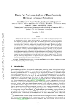Elastic Full Procrustes Analysis of Plane Curves via Hermitian
  Covariance Smoothing