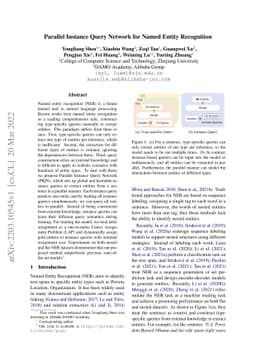 Parallel Instance Query Network for Named Entity Recognition