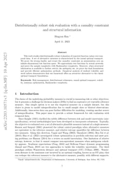 Distributionally robust risk evaluation with a causality constraint and structural information