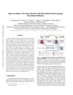 Open-Vocabulary One-Stage Detection with Hierarchical Visual-Language
  Knowledge Distillation