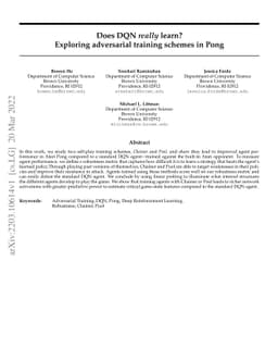 Does DQN really learn? Exploring adversarial training schemes in Pong
