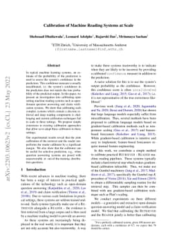 Calibration of Machine Reading Systems at Scale