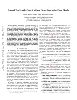 Lateral Ego-Vehicle Control without Supervision using Point Clouds