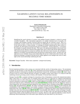 Learning latent causal relationships in multiple time series