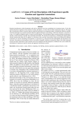 x-enVENT: A Corpus of Event Descriptions with Experiencer-specific
  Emotion and Appraisal Annotations
