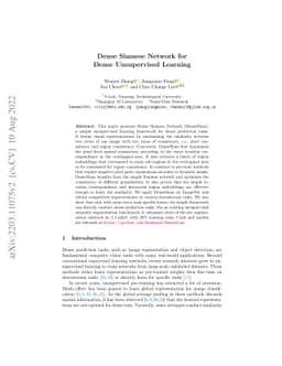 Dense Siamese Network for Dense Unsupervised Learning