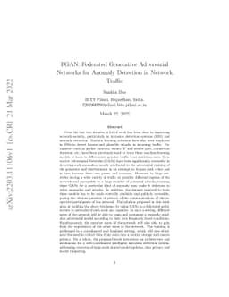 FGAN: Federated Generative Adversarial Networks for Anomaly Detection in
  Network Traffic