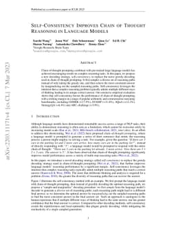 Self-Consistency Improves Chain of Thought Reasoning in Language Models