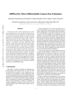 DiffPoseNet: Direct Differentiable Camera Pose Estimation