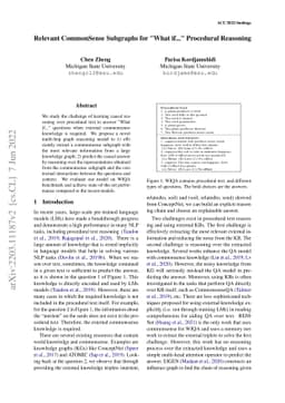 Relevant CommonSense Subgraphs for "What if..." Procedural Reasoning