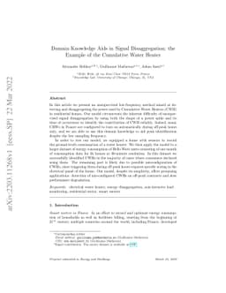 Domain Knowledge Aids in Signal Disaggregation; the Example of the
  Cumulative Water Heater