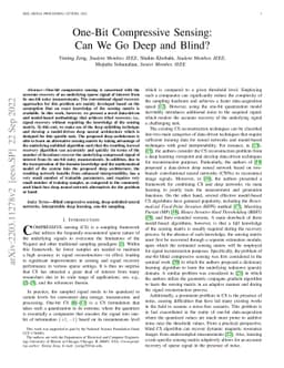 One-Bit Compressive Sensing: Can We Go Deep and Blind?