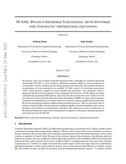PI-VAE: Physics-Informed Variational Auto-Encoder for stochastic
  differential equations