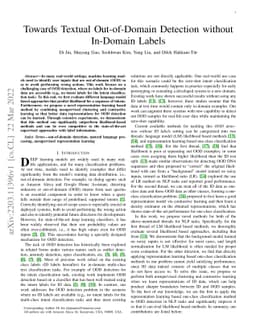 Towards Textual Out-of-Domain Detection without In-Domain Labels