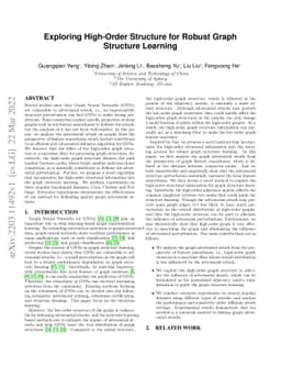 Exploring High-Order Structure for Robust Graph Structure Learning