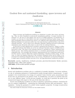 Gradient flows and randomised thresholding: sparse inversion and
  classification