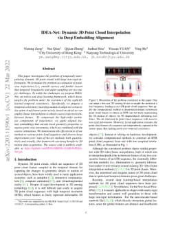 IDEA-Net: Dynamic 3D Point Cloud Interpolation via Deep Embedding
  Alignment