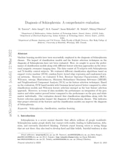 Diagnosis of Schizophrenia: A comprehensive evaluation