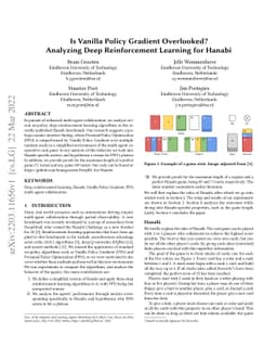 Is Vanilla Policy Gradient Overlooked? Analyzing Deep Reinforcement
  Learning for Hanabi