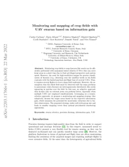 Monitoring and mapping of crop fields with UAV swarms based on
  information gain