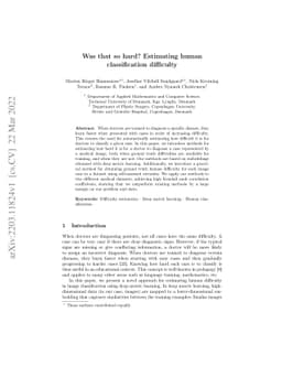 Was that so hard? Estimating human classification difficulty