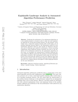 Explainable Landscape Analysis in Automated Algorithm Performance
  Prediction