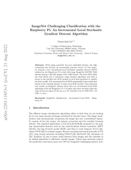 ImageNet Challenging Classification with the Raspberry Pi: An
  Incremental Local Stochastic Gradient Descent Algorithm