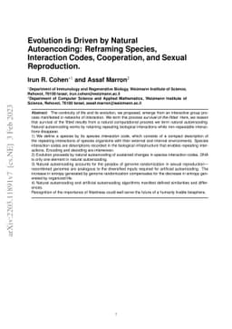 Evolution is Driven by Natural Autoencoding: Reframing Species,
  Interaction Codes, Cooperation, and Sexual Reproduction