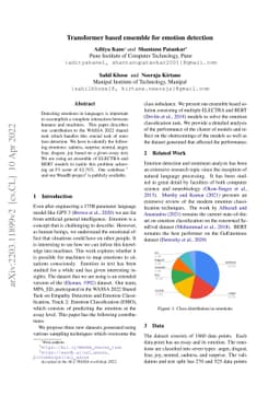 Transformer based ensemble for emotion detection