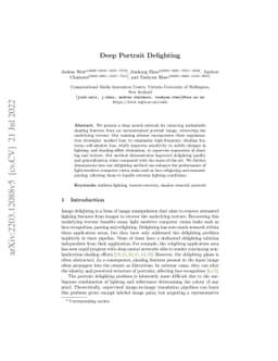 Deep Portrait Delighting
